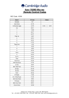 Cambridge Audio Azur 752BD IR Codes